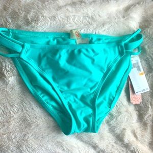 Gianni Bini aqua green blue solid color bikini bottom